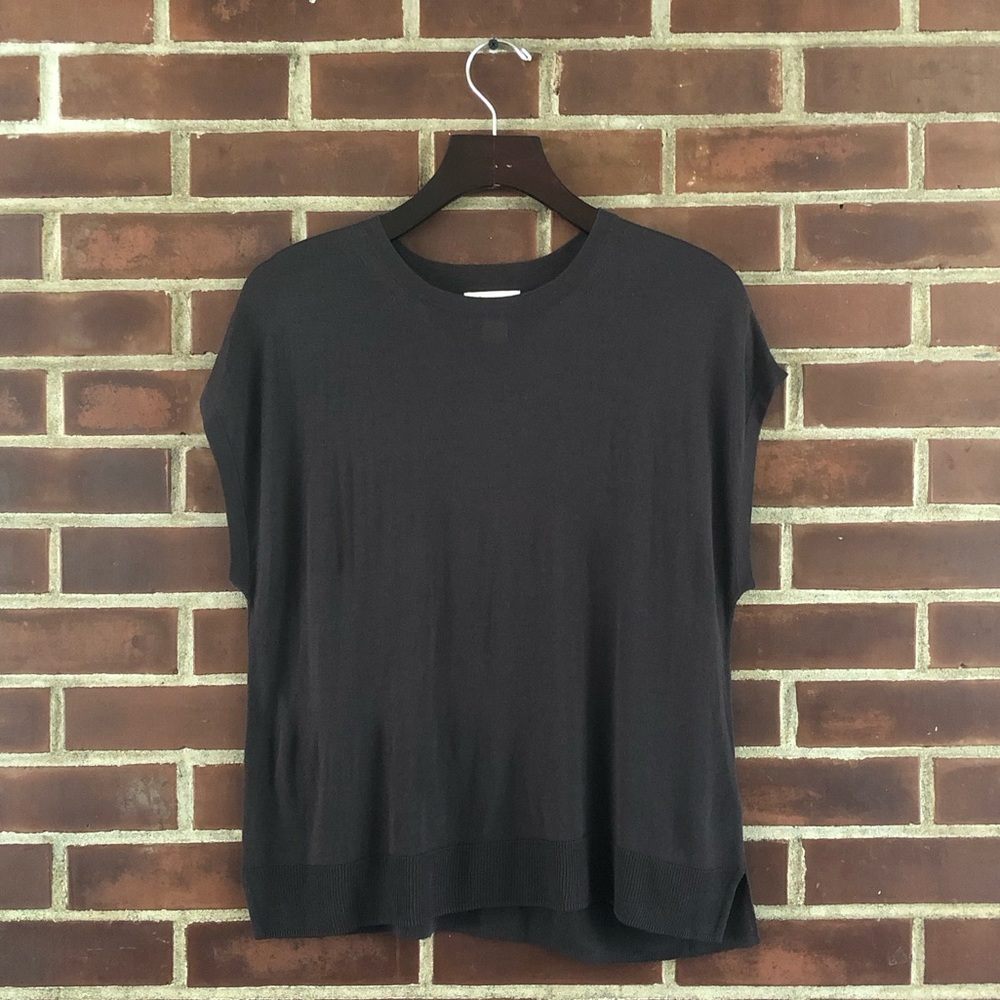 H&M sweater short sleeve sweater top black grey size small